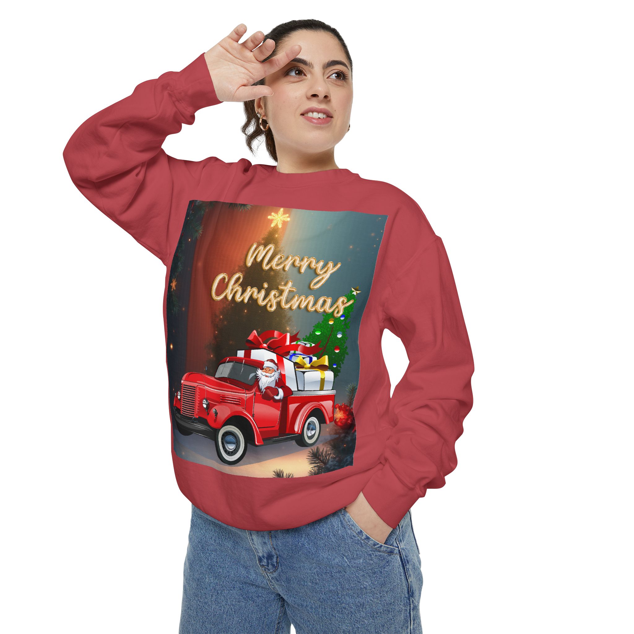 BellaStoria | Merry Christmas Sweatshirt — Vintage Red Truck - Image 30