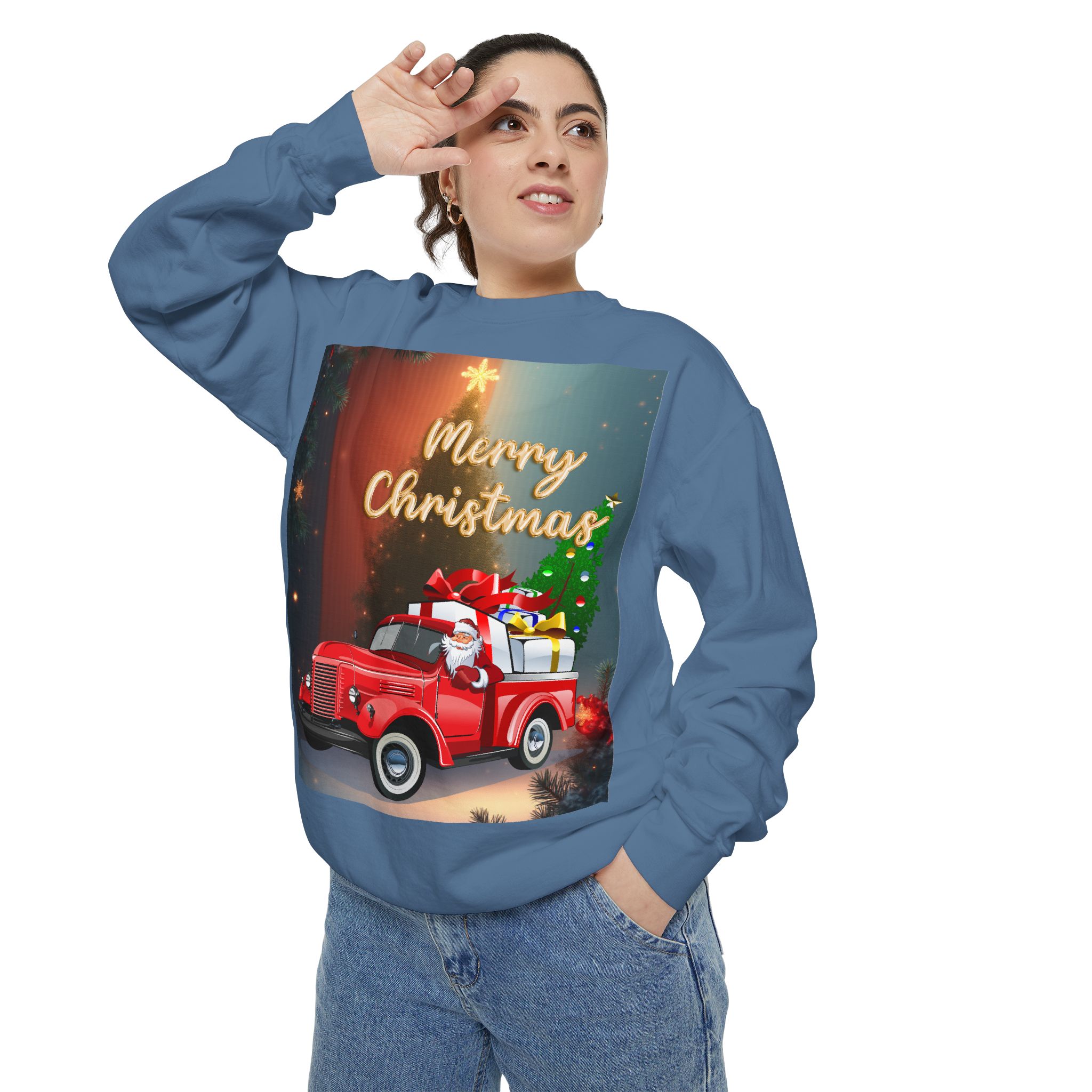 BellaStoria | Merry Christmas Sweatshirt — Vintage Red Truck - Image 25