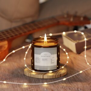 Amber soy candle in glass jar with cotton wick — BellaStoria