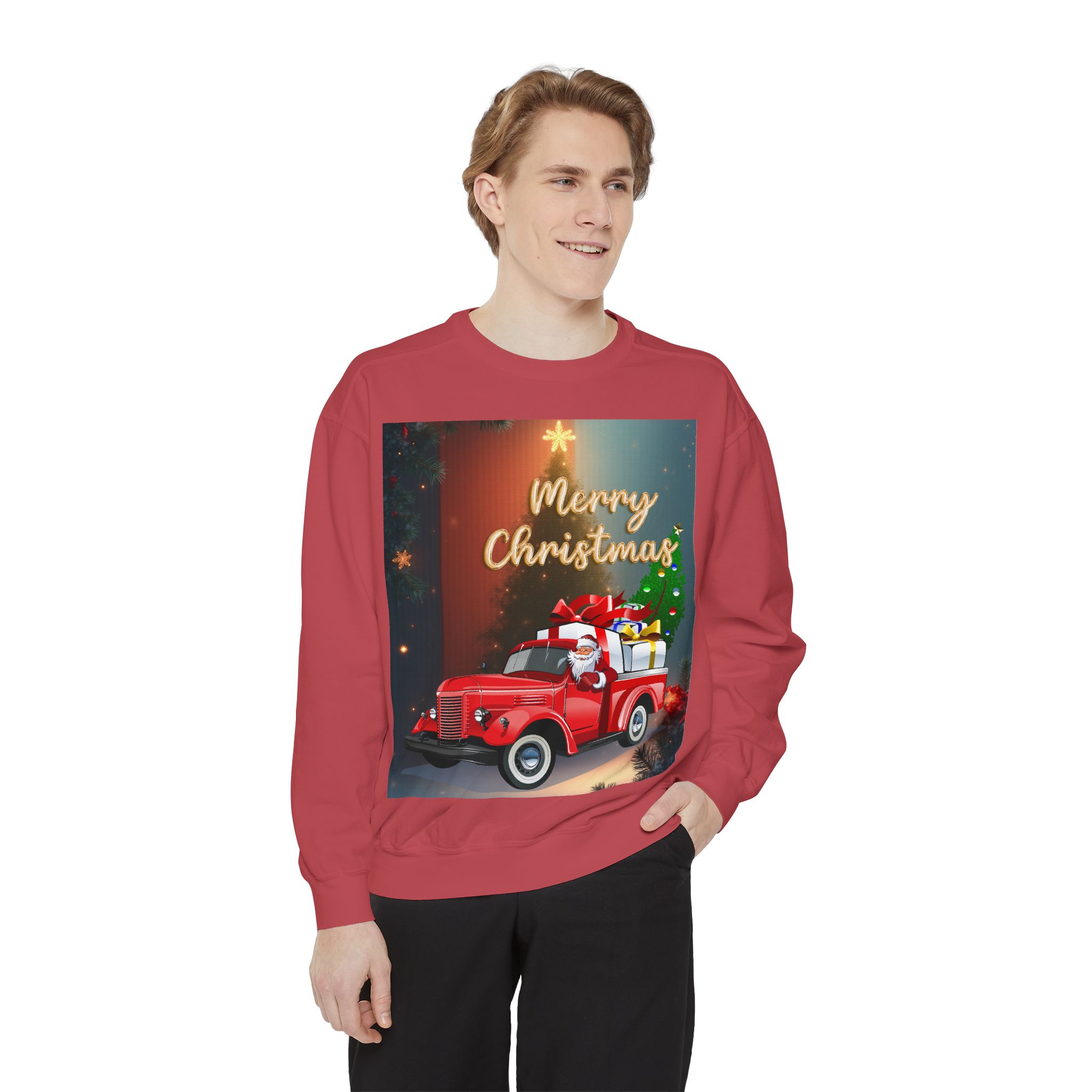 BellaStoria | Merry Christmas Sweatshirt — Vintage Red Truck - Image 28