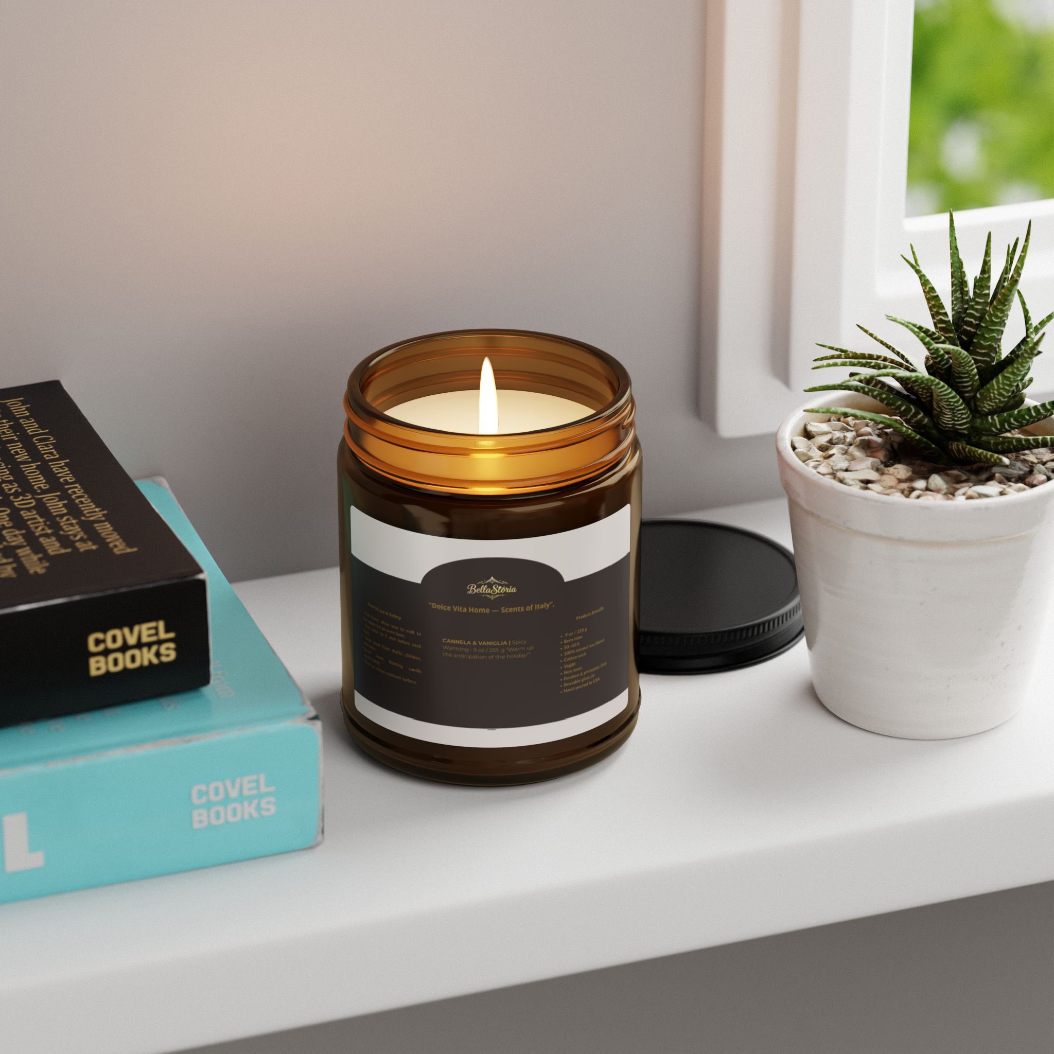 Cinnamon & Vanilla Soy Candle | BellaStoria - Image 2
