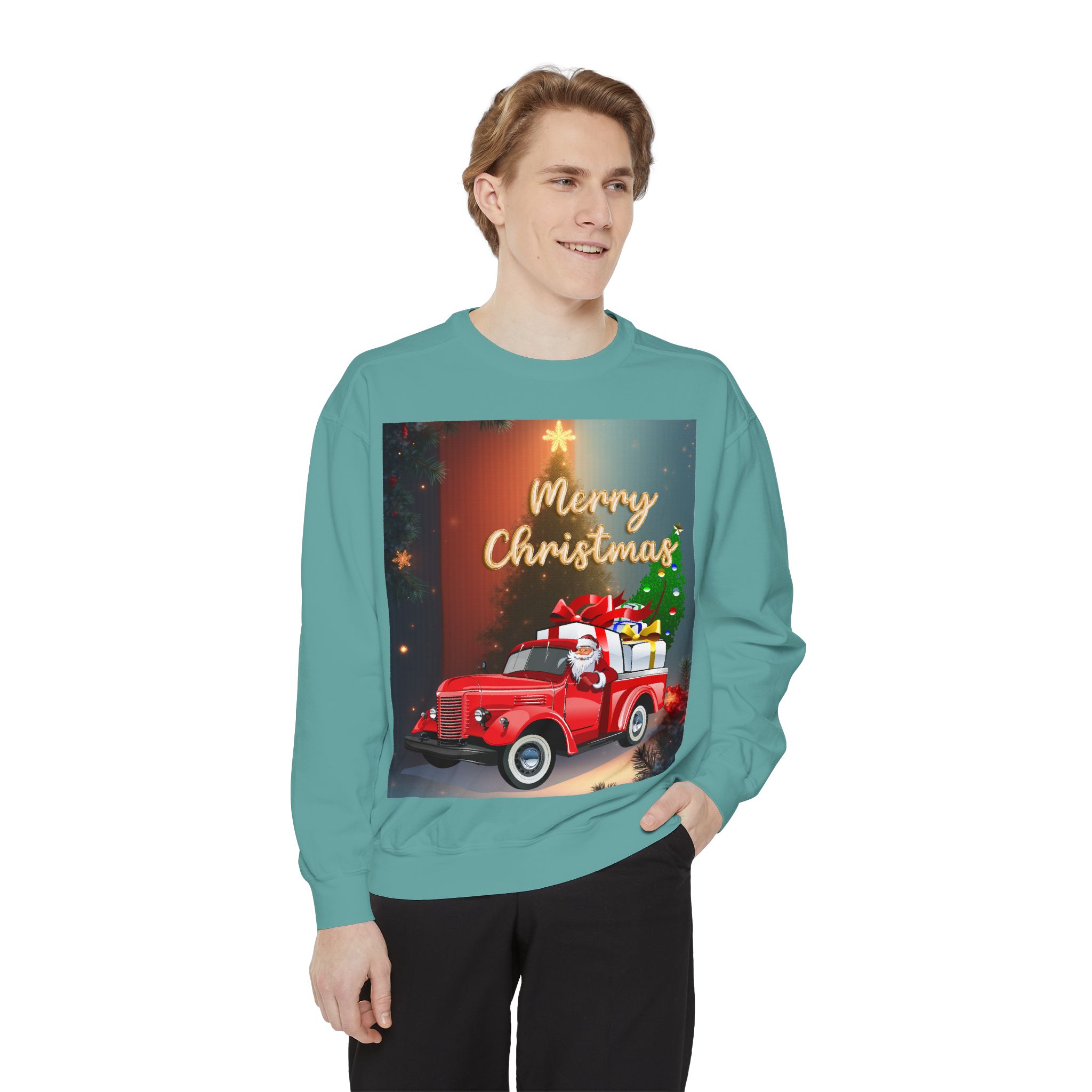 BellaStoria | Merry Christmas Sweatshirt — Vintage Red Truck - Image 17