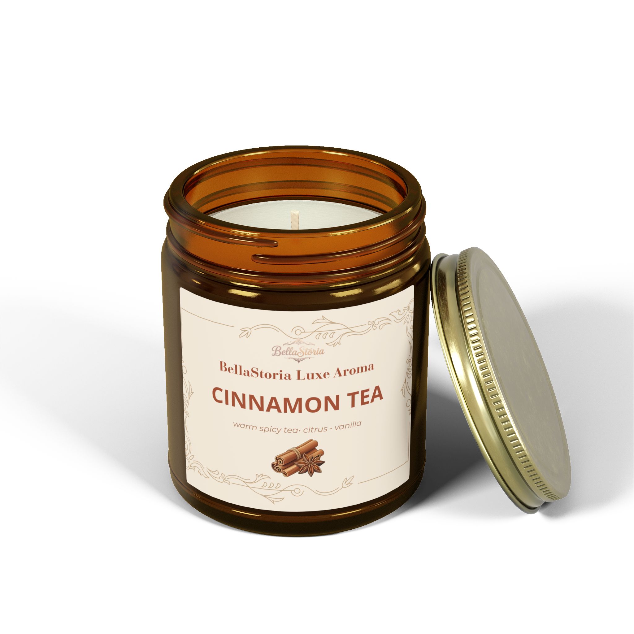 BellaStoria | Cinnamon Tea Scented Candle (4oz & 9oz) - Image 17