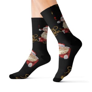 Christmas Santa sublimation socks with vintage Santa print – BellaStoria