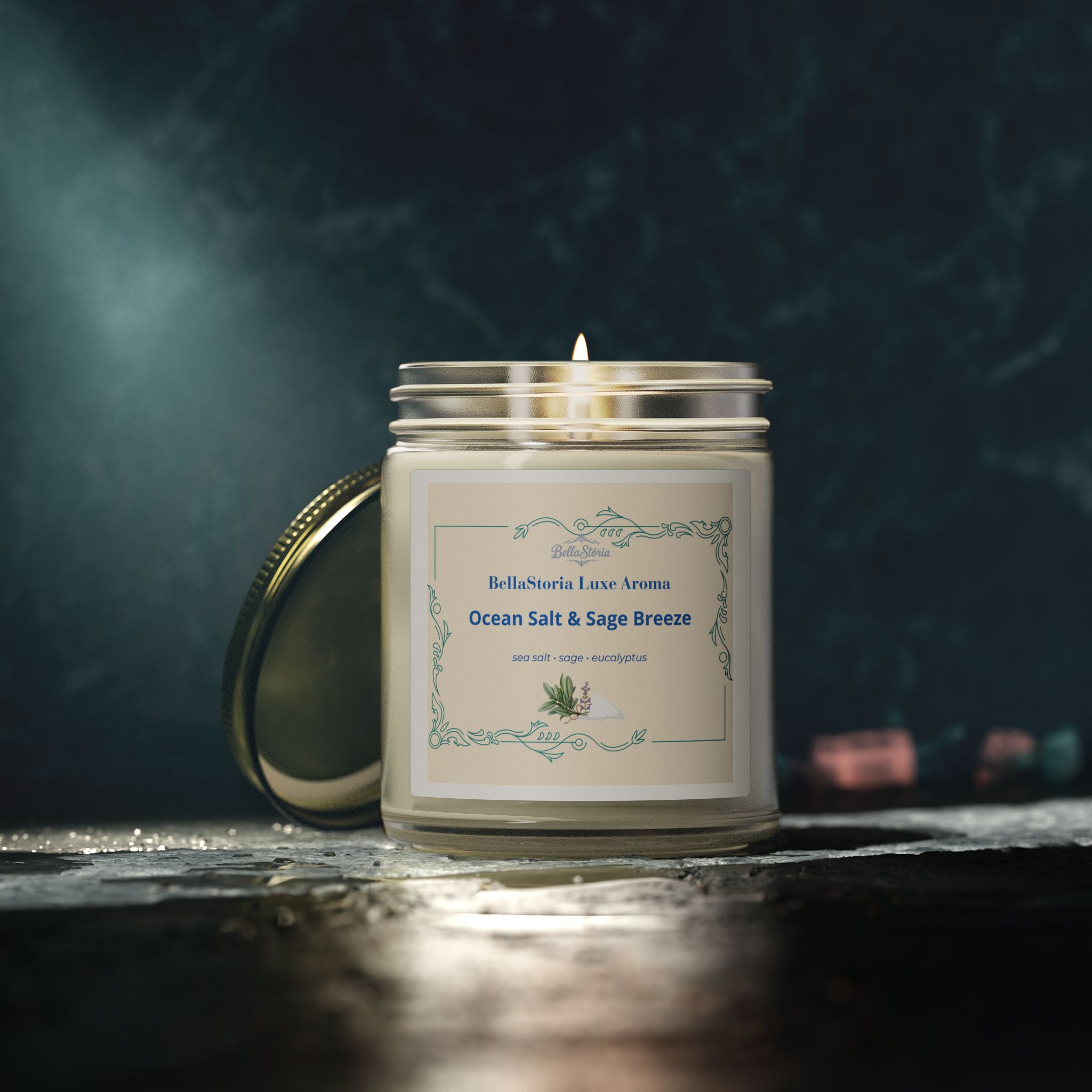 BellaStoria | Ocean Salt & (Coconut Apricot Wax, 4oz/9oz) - Image 9