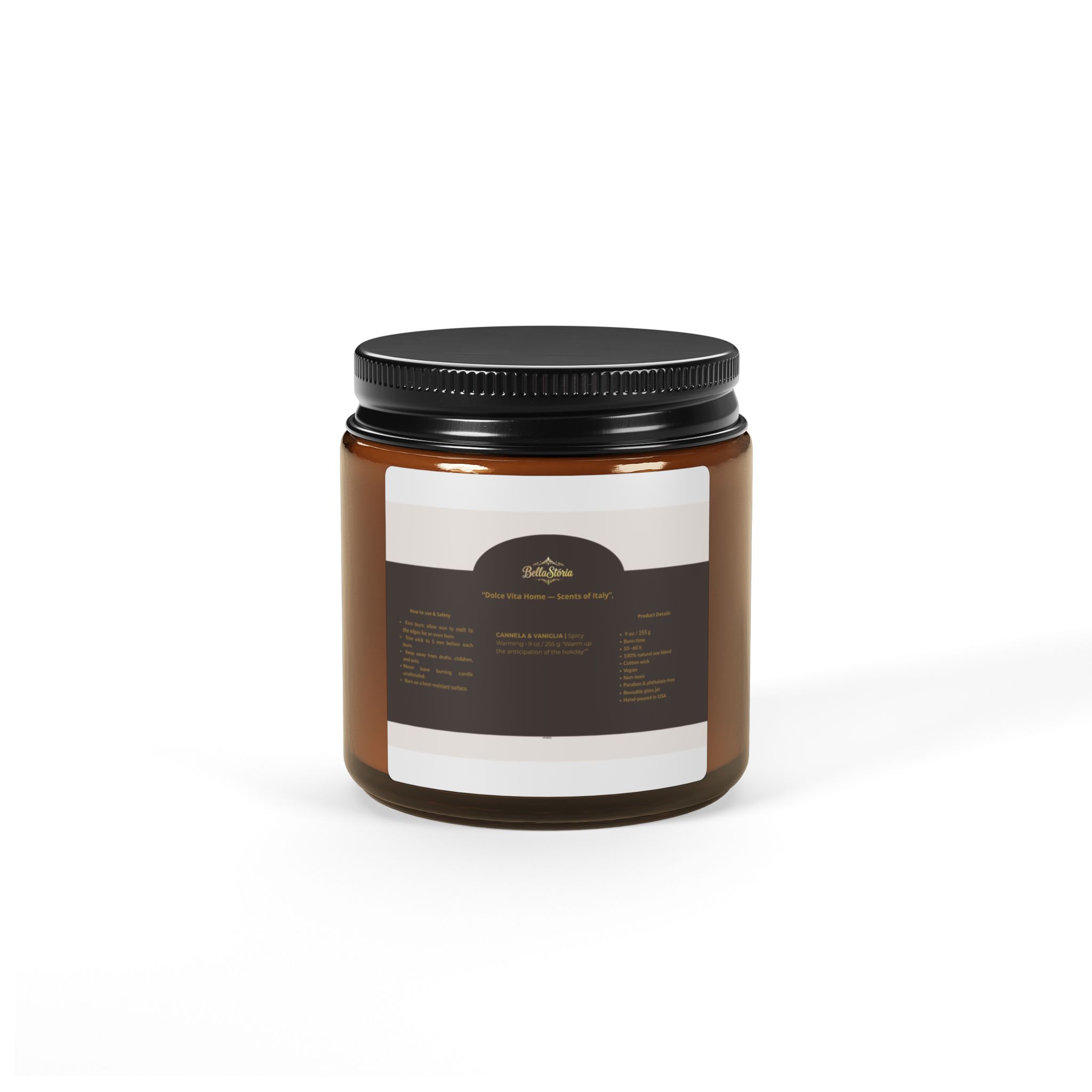 Cinnamon & Vanilla Soy Candle | BellaStoria - Image 6
