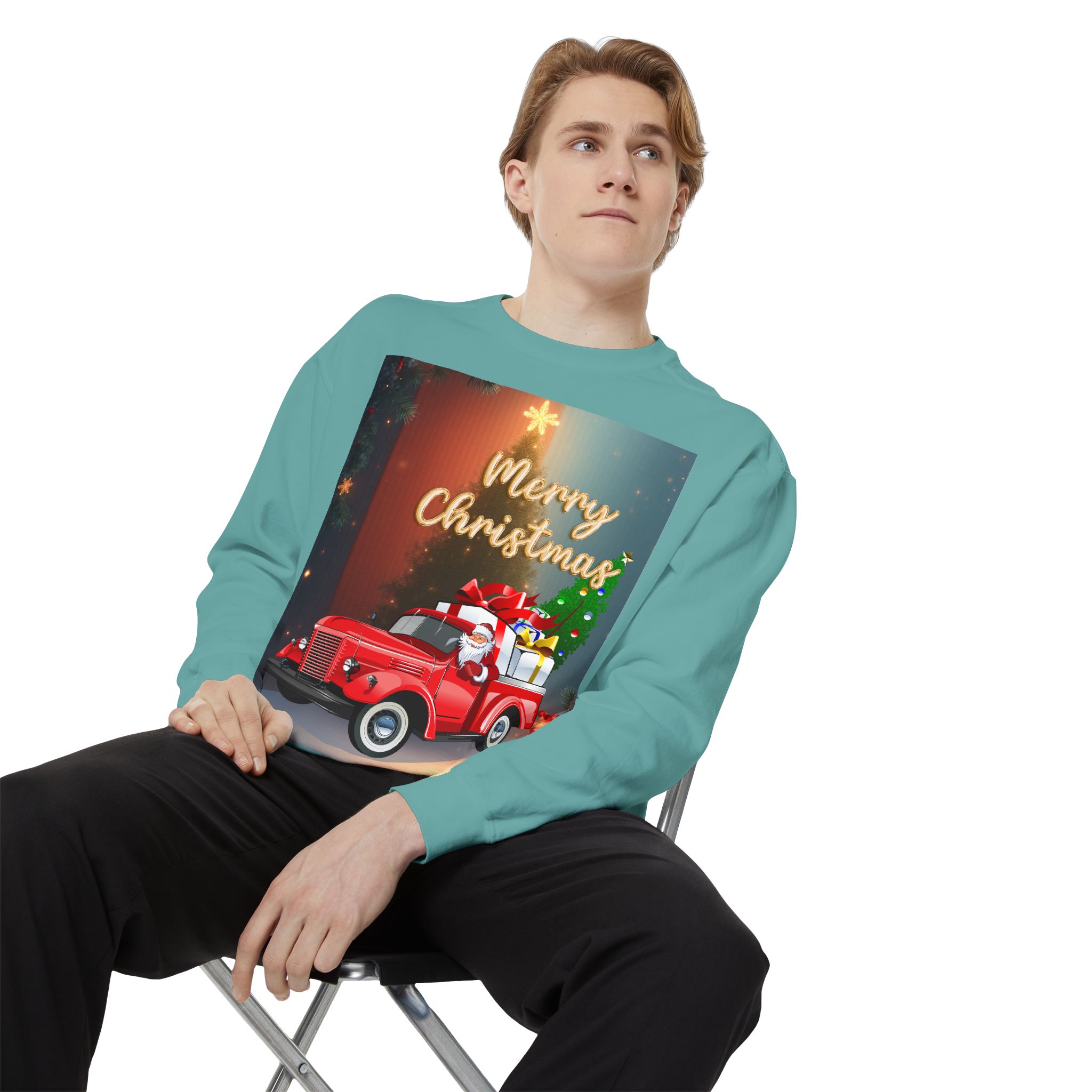 BellaStoria | Merry Christmas Sweatshirt — Vintage Red Truck - Image 19