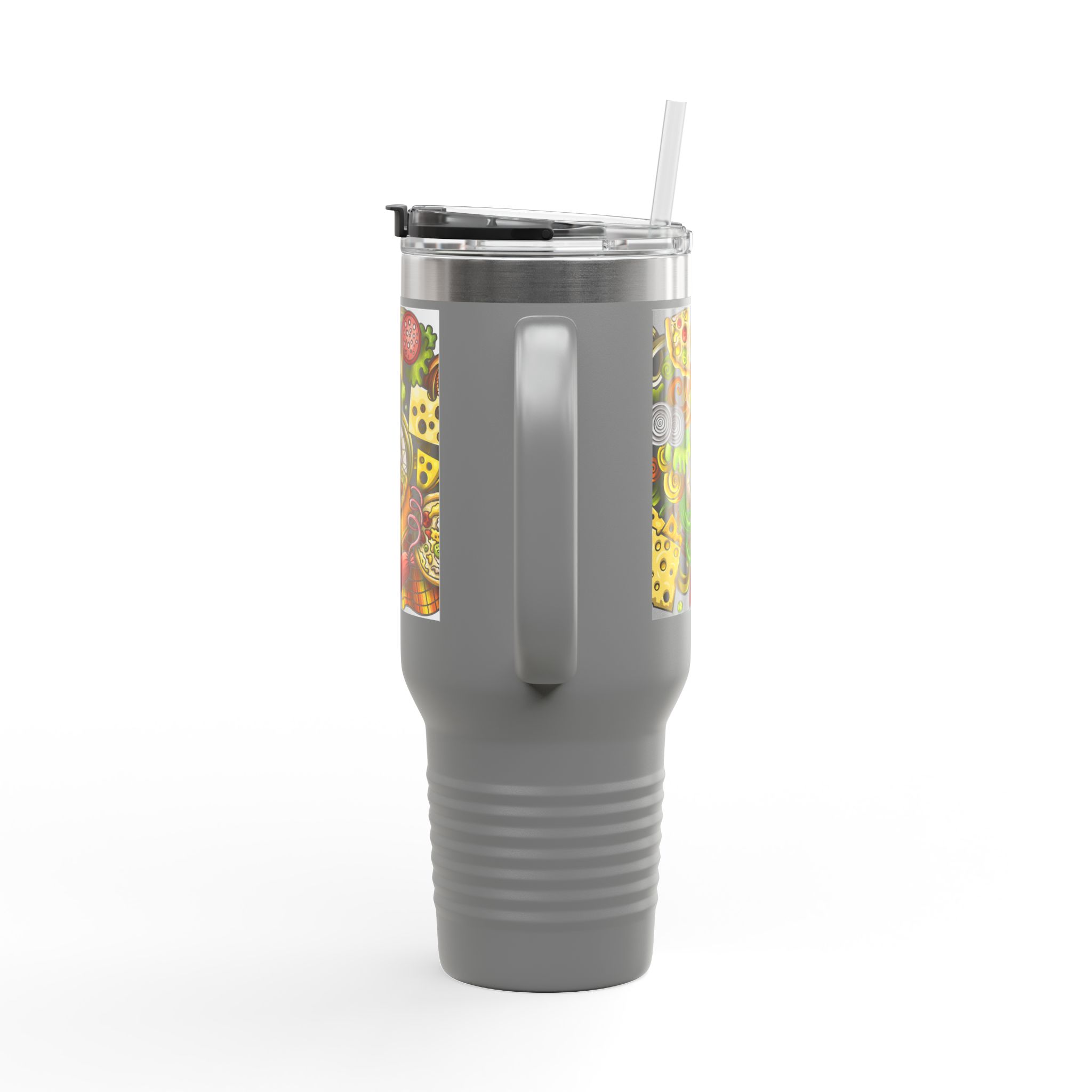 40oz Insulated Travel Mug – Pizza & Snacks Collage | BellaStoria - Image 11