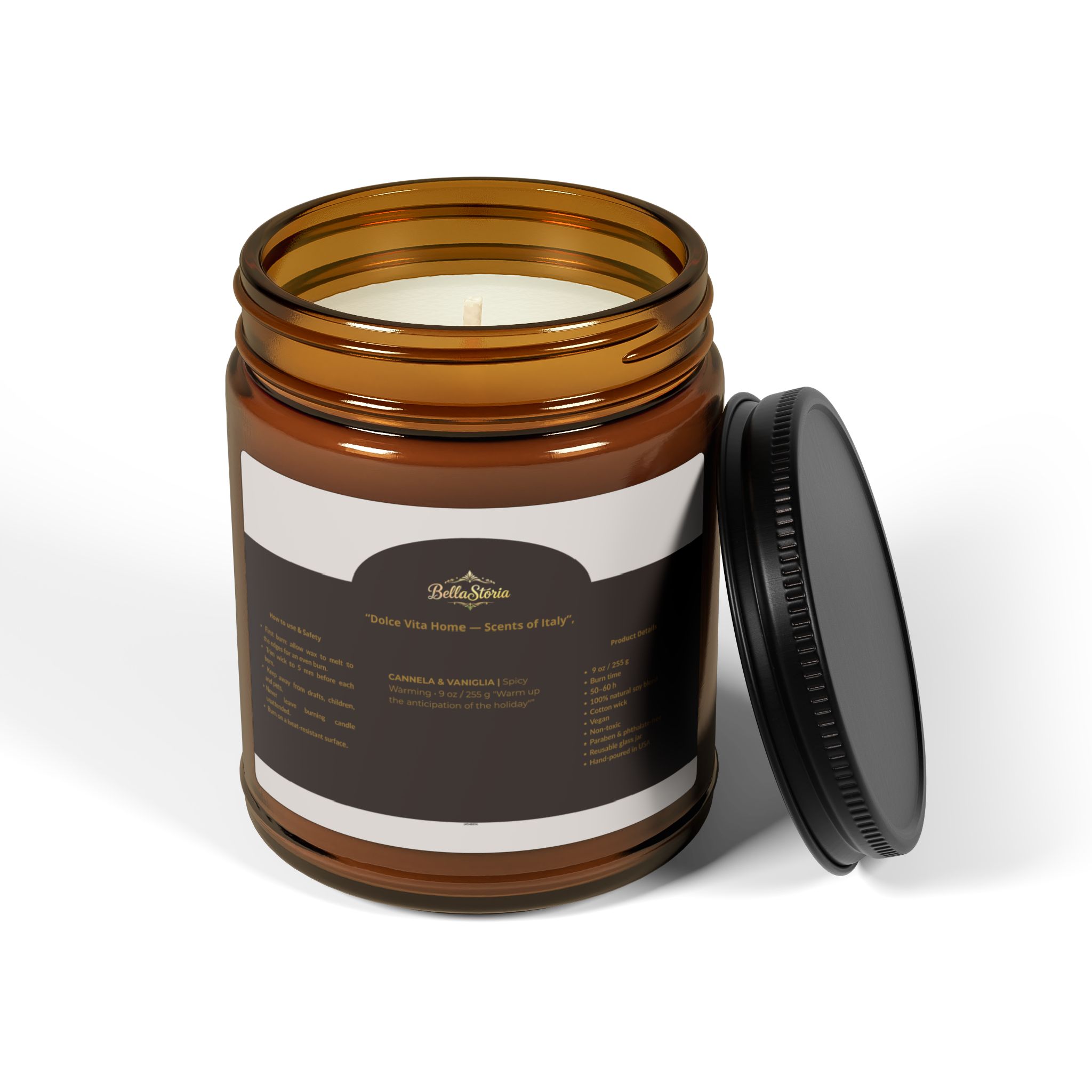 Cinnamon & Vanilla Soy Candle | BellaStoria - Image 5
