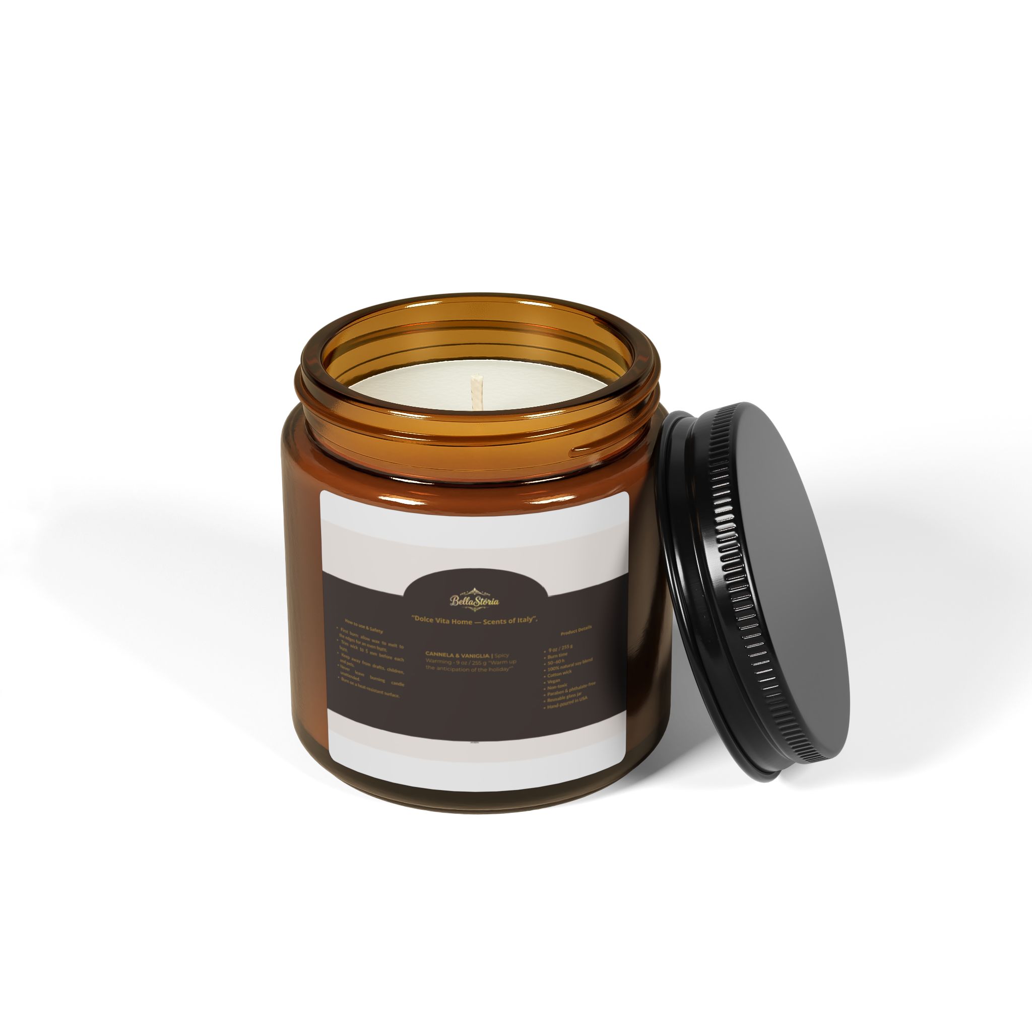 Cinnamon & Vanilla Soy Candle | BellaStoria - Image 7